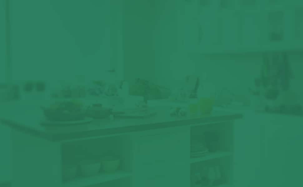 Cocina en color verde.