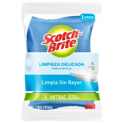 Product shot Fibra Esponja Azul Cero Rayas Scotch-Brite.
