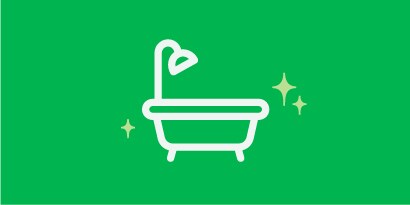 Icono de un baño limpio y brillante Scotch-Brite.
