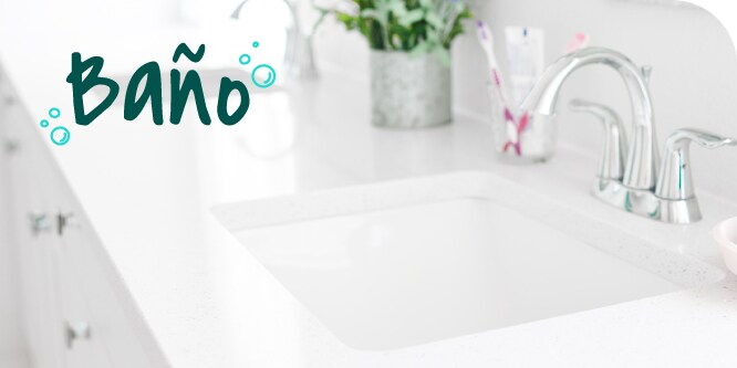 Imagen de baño muy limpio y brillante.

